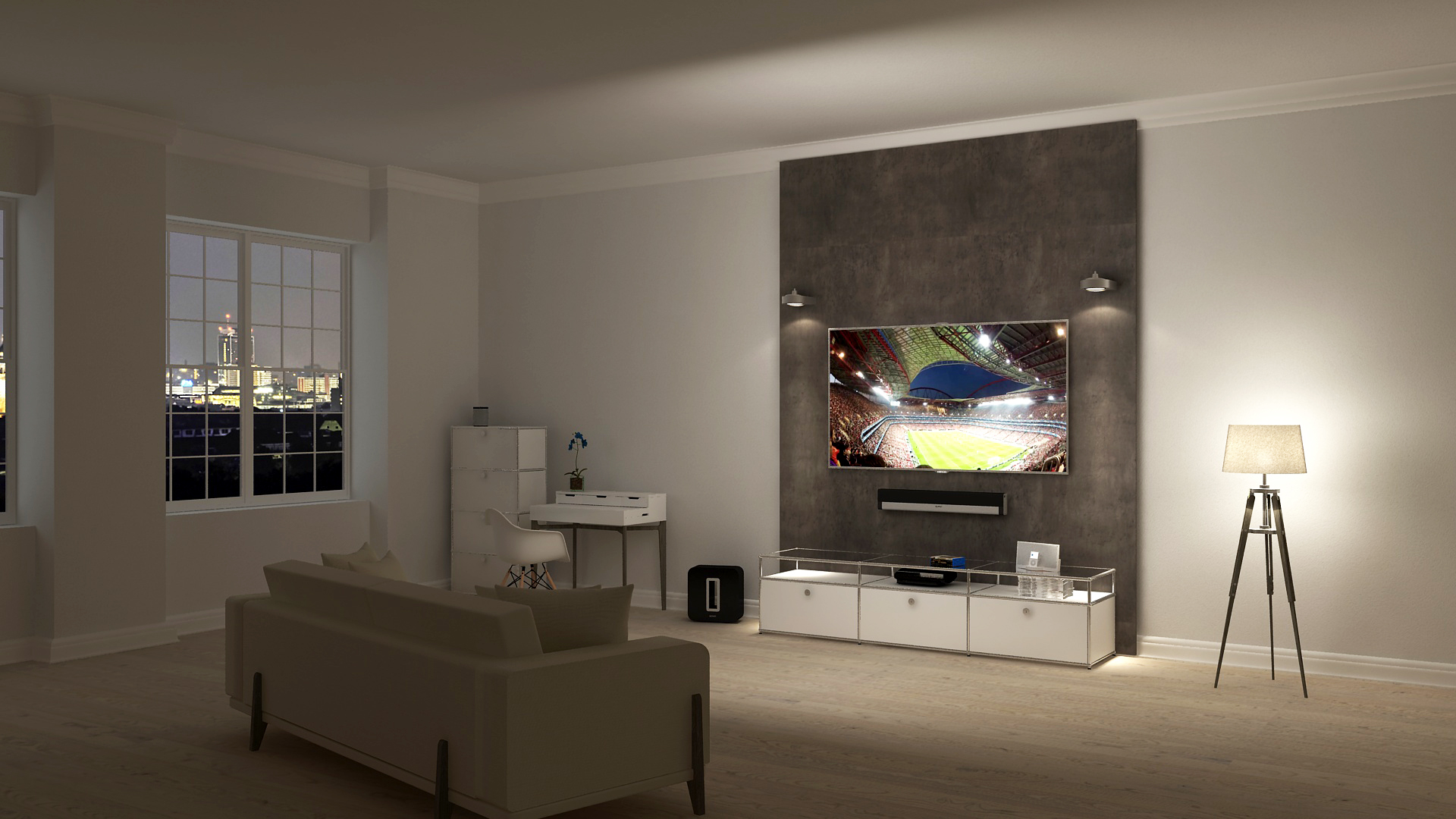 Fernsehwand Beleuchtung