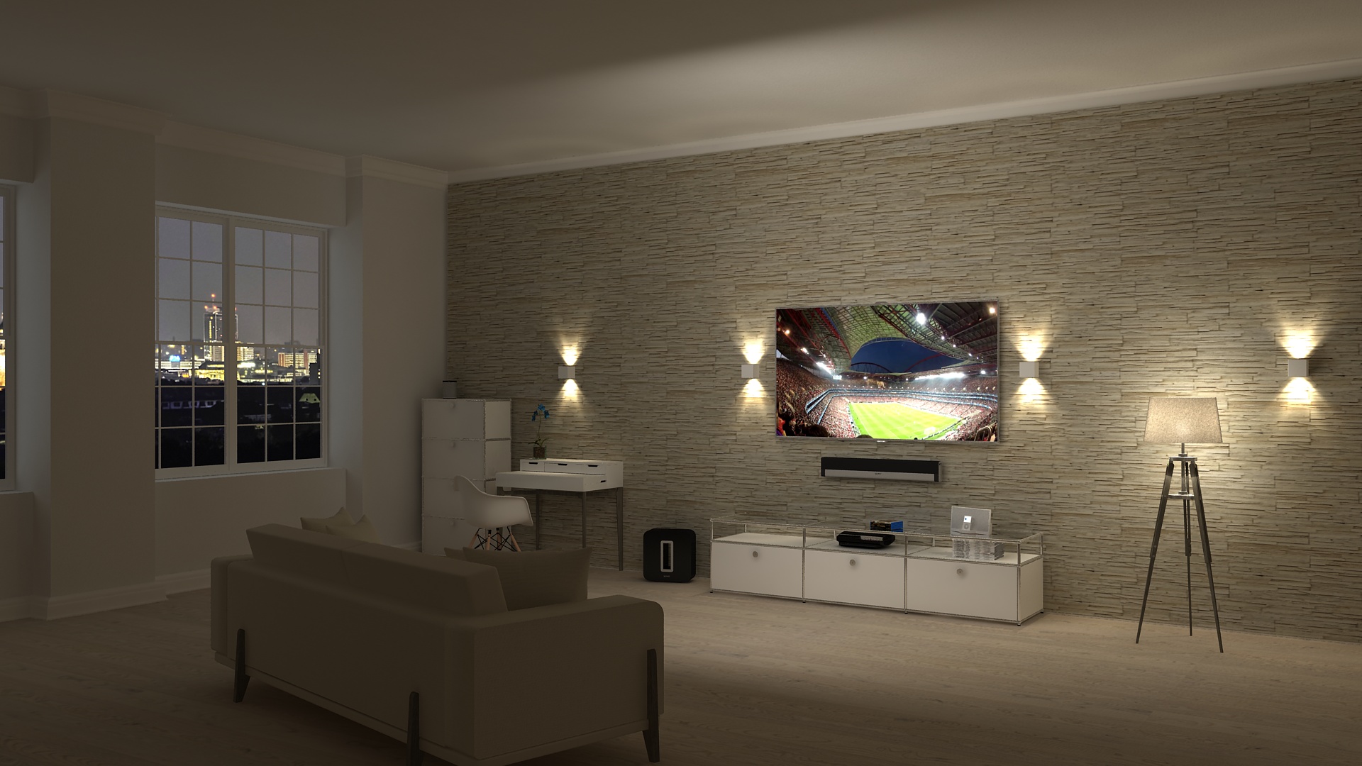 TV-Wand Beleuchtung